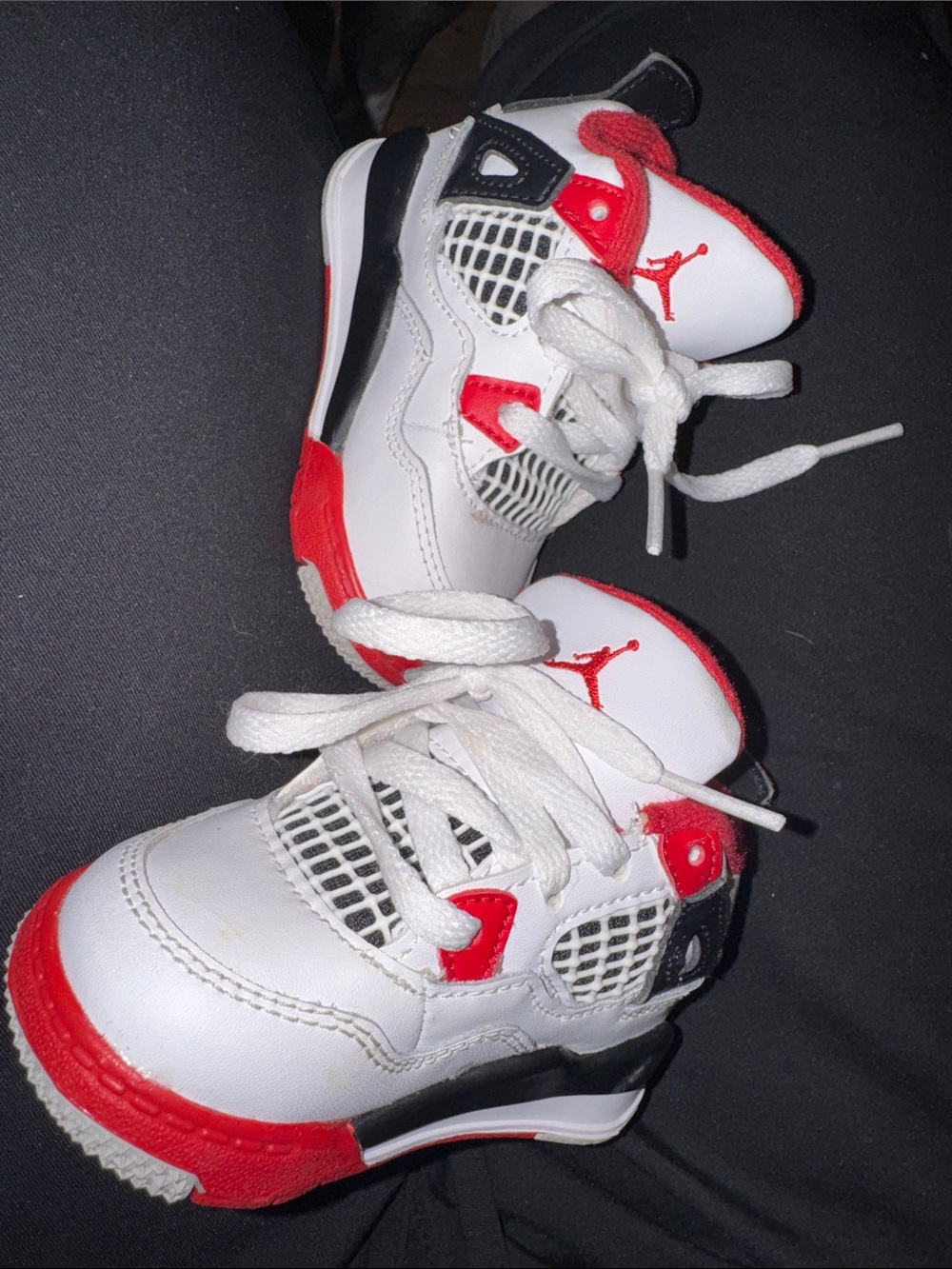 Jordan Kids White, Red & Black Basketball Sneakers
